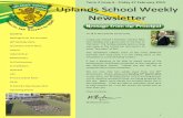 Uplands School Weekly Newsletter - Term 2 Issue 6 - 27 February 2015