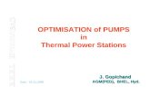 Optimisation of Pumps in Thermal Power Stations