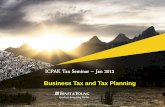 Business Tax and Tax Planning Very Relevant