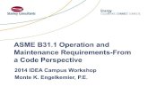 ASME B31.1 Operation and Maintenance Requirements-From a Code Perspective