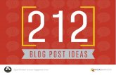 212 Blog Post Ideas