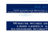 PPT Slides for ES27 Module 1 Introduction to Management