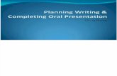 Planning Writing Oral Presentation