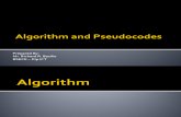 Algorithm and Pseudo Codes