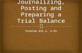 Journalizing, Posting and Preparing a Trial Balance