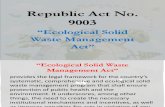 Republic Act No 9003 Ecological Solid Waste Management