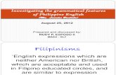Investigating the Grammatical Features of Philippine English