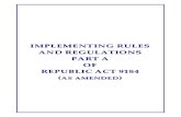 Implementing Rules Regulations