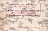 Essence of the Exact Reality or Paramarthasara of Abhinavagupta B N Pandit