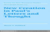 Moyer v. Hubbard New Creation in Pauls Letters and Thought Society for New Testament Studies Monograph Series 2002