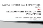 Saura Import and Export VS DBP