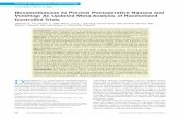 Dexamethasone to Prevent Postoperative Nausea and Vomiting an Updated Meta-Analysis of Randomized Controlled Trials