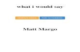 what i would say by Matt Margo