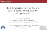 Exit Strategies for Tops Workshop June 11 2012