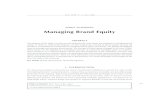 Managing brand equity Brand Equity