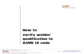 How to Verify Welder Qualification to ASME IX