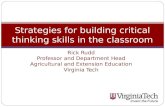 Strategies for Building Critical Thinking Skills in the Classroom Critical Thinking Pres Nebraska 2009