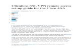 Clientless SSL VPN Remote Access Set-up Guide for the Cisco ASA