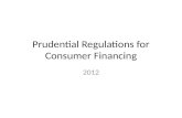 Prudential Regulations for Consumer Financing