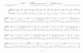 A Thousand Years Piano Sheet Music Score