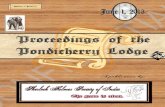 Proceedings of the Pondicherry Lodge - Volume 1 Issue 1