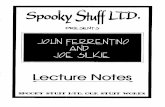 Spooky Stuff Lecture Notes 1