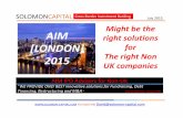 AIM 2015 Might be the right solution for the right Non UK Company