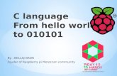 C from hello world to 010101