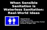 When Sensible Sanitation is Waterless Sanitation: Real-World Ideas