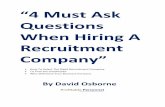 4 Must Ask Questions When Hiring A Recruitment Company