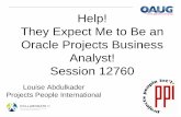 Help!  They Expect Me to Be an Oracle Projects Business Analyst