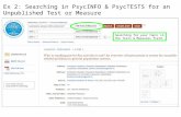 PsycINFO and PsycTESTS to find an Unpublished Test