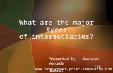Major types of intermediaries