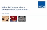 What is Unique about Behavioural Economics? - Prof Ivo Vlaev