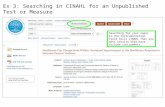 Using CINAHL to find an Unpublished Test
