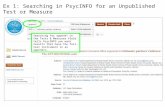 Getting from PsycINFO to an Unpublished Test