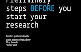 Preliminary steps before you start research (large for slide embed)