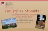 Faculty as students: One model for faculty to develop and teach online