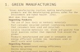 The five subsectors of green product development and manufacturing