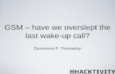 GSM - have we overslept the last wake-up call?