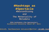 "Hashtags as Spectacle: #bostonstrong and The Materiality of Metadata" (EGSA #spect2014 Conference)