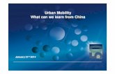 Urban mobility What Can We Learn from China