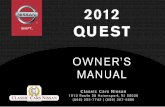 2012 QUEST OWNER'S MANUAL