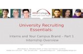 University Recruiting Essentials: Interns and Your Campus Brand - Part 1 - Internship Overview