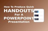 How To Produce Professional PowerPoint Handouts