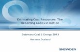 Estimating Coal Resources: The Reporting Codes in Motion
