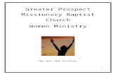 Greater Prospect Missionary Baptist Church Women Ministry