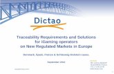Dictao traceability solution for internet gaming operators on newly regulated European markets_September  2012_The SP, DK, FR and S-H cases.
