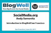 Introduction to BlogWell San Francisco, presented by Andy Sernovitz