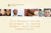 Five Research Driven Strategies To Improve Student Yield Through Communication